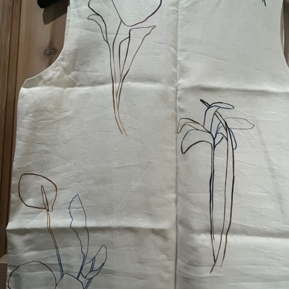 NWOT Theory Linen Nature Print Shift Dress - Picture 3 of 5